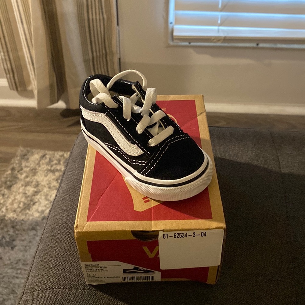 Slightly worn Old Skool vans for babies